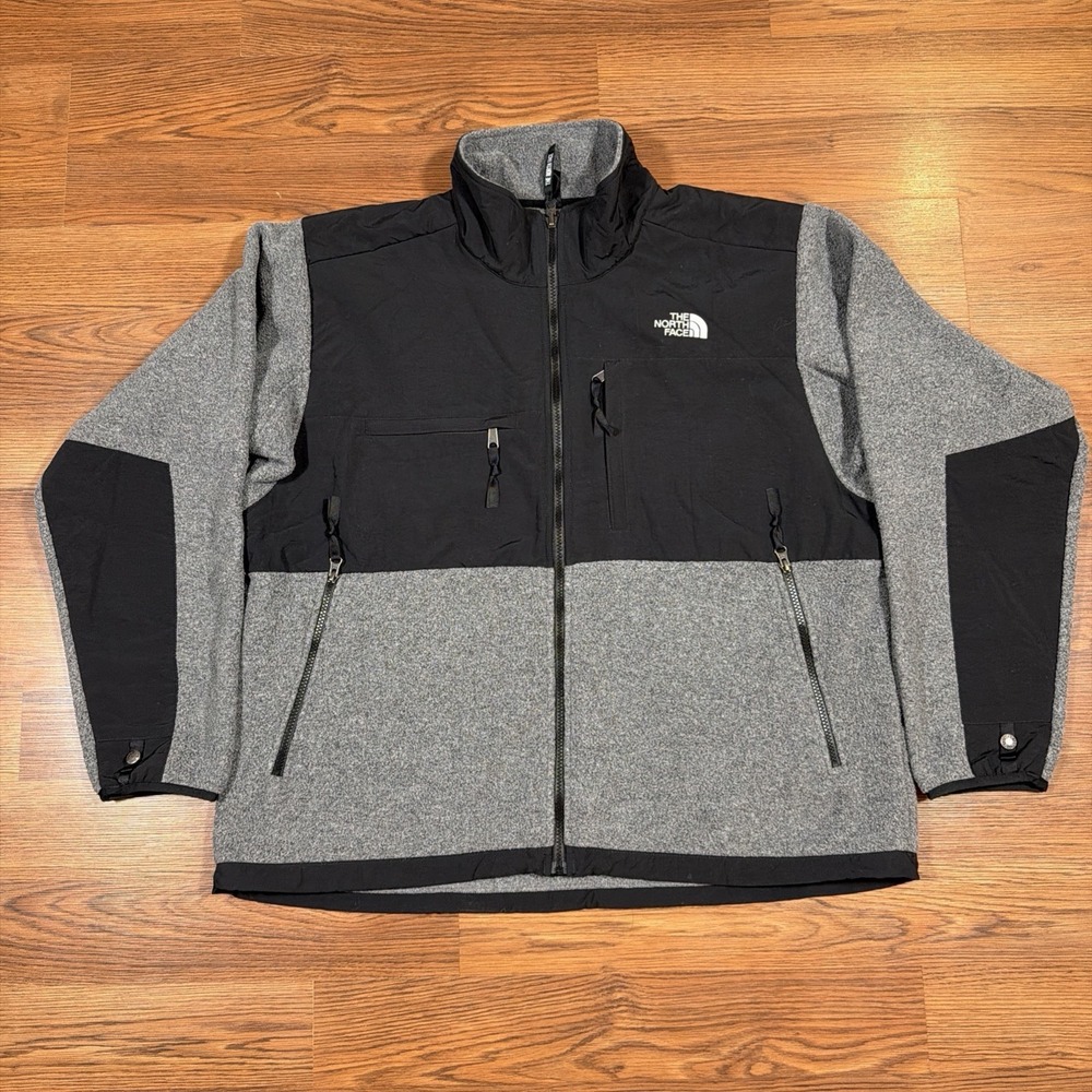 The North Face Jacket Mens XL Gray Black Fleece Full Zip Denali Pockets